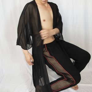 Sheer black robe